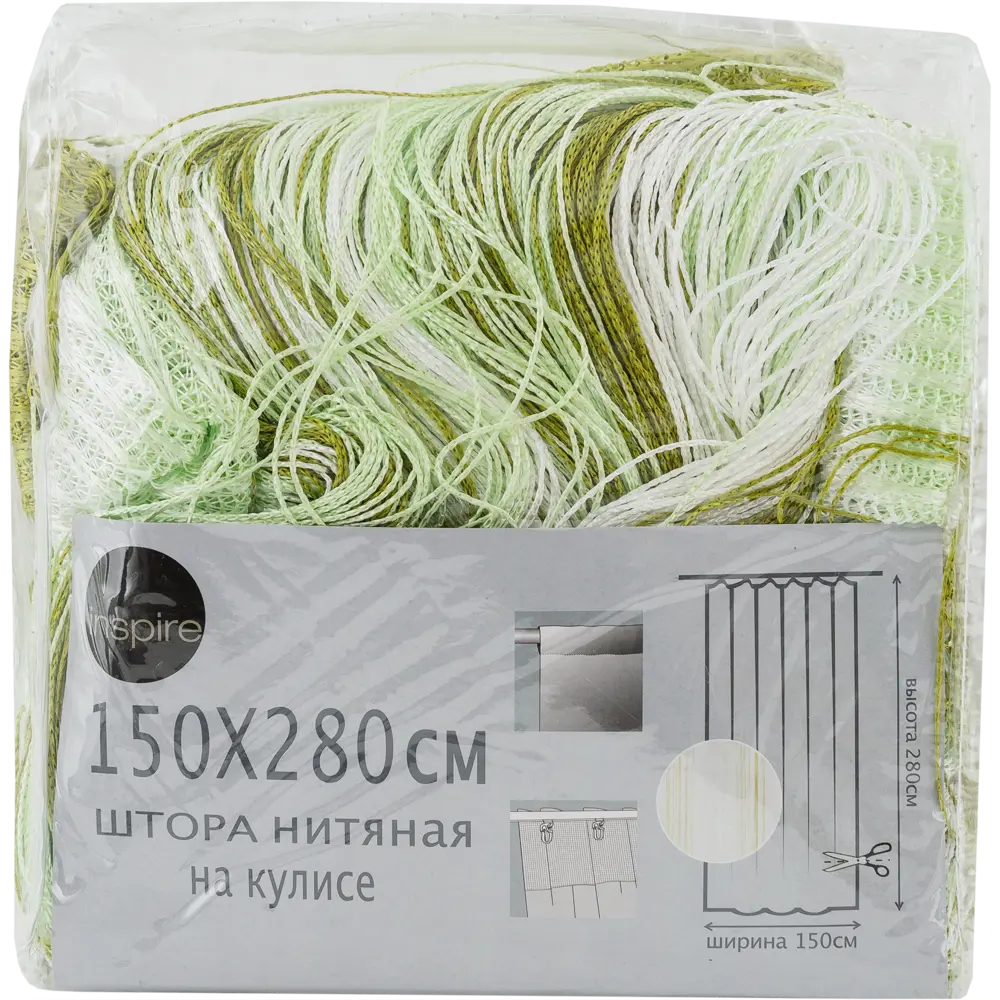 Штора нитяная 150x280 см однотон цвет белый/зелёный INSPIRE STLM-2088372 - Вид №5