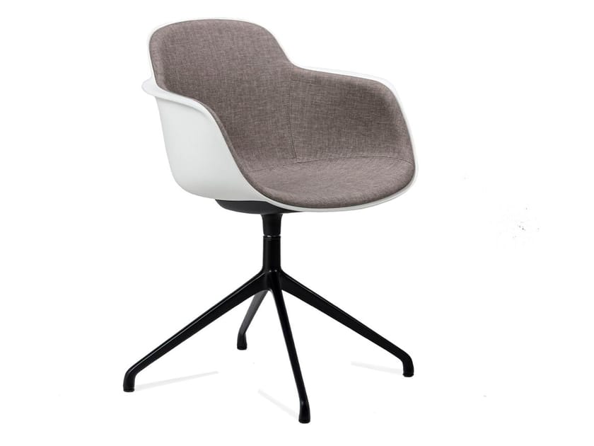 Стул на насесте из ткани и полипропилена с подлокотниками Infiniti Sicla ARCH-00115827