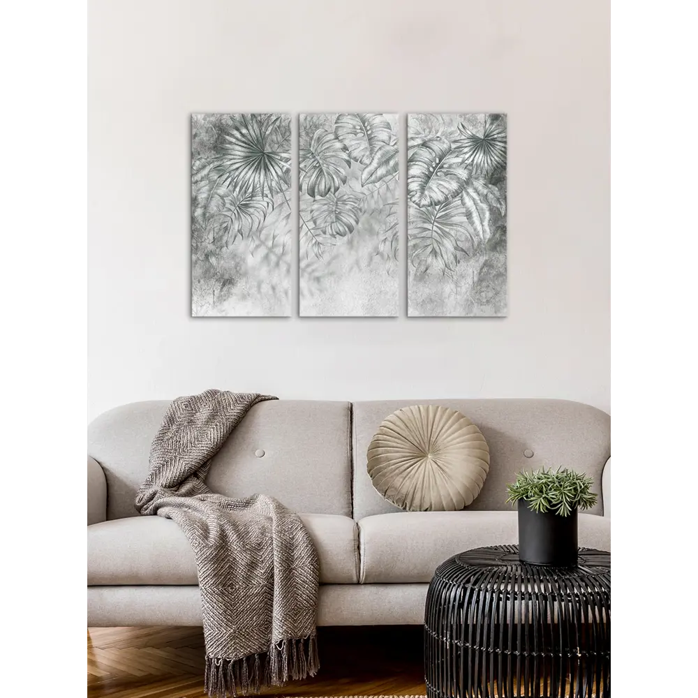 Картина на МДФ Листья серые 30x60 см 3 шт POSTERMARKET STLM-2212266 - Вид №5