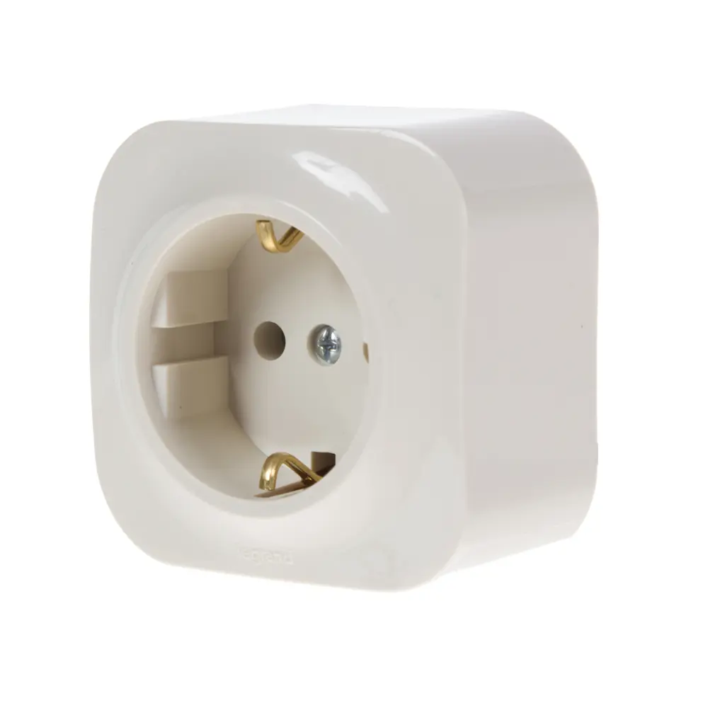 Розетка накладная Legrand Quteo с заземлением, слоновая кость 16157301 STLM-0006603 - Вид №1