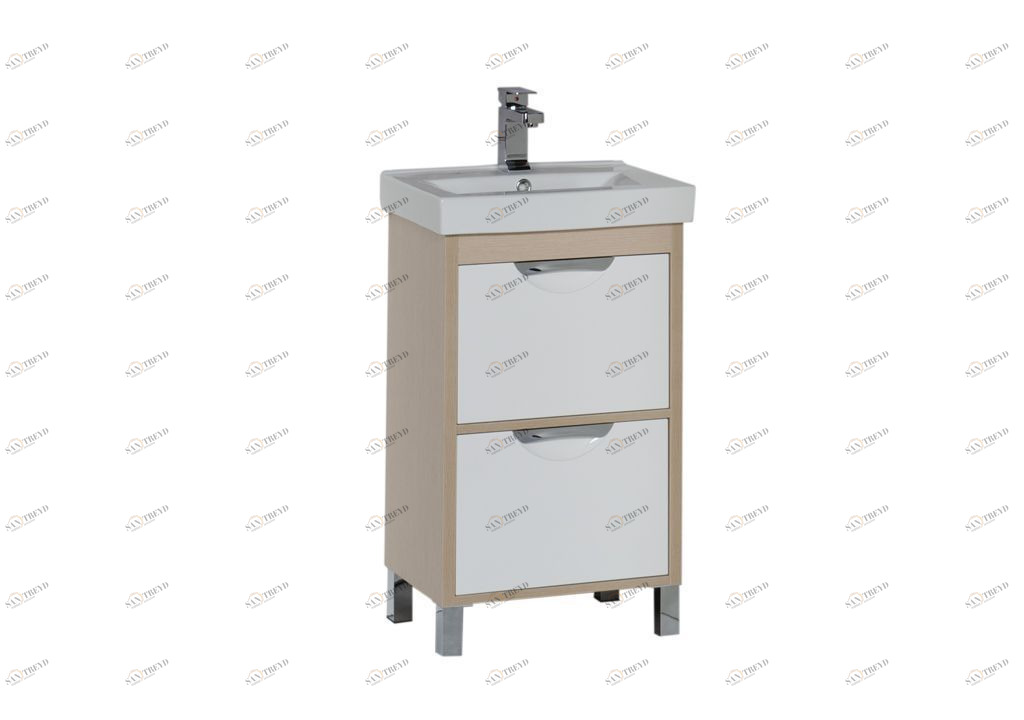 Тумба с раковиной Aquanet Гретта 50 светлый дуб 0017157100169709