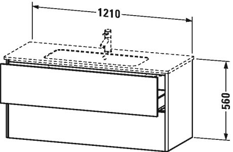 XS417404040 Тумбочка подвесная XSquare #XS4174 1210 x 478 мм Черный глянцевый лак Duravit - Вид №1