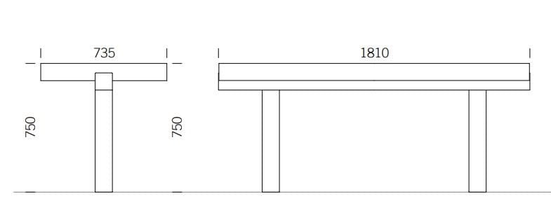 Прямоугольный стол из нержавеющей стали BENKERT BANKE Sicorum ARCH-00047739 - Вид №2