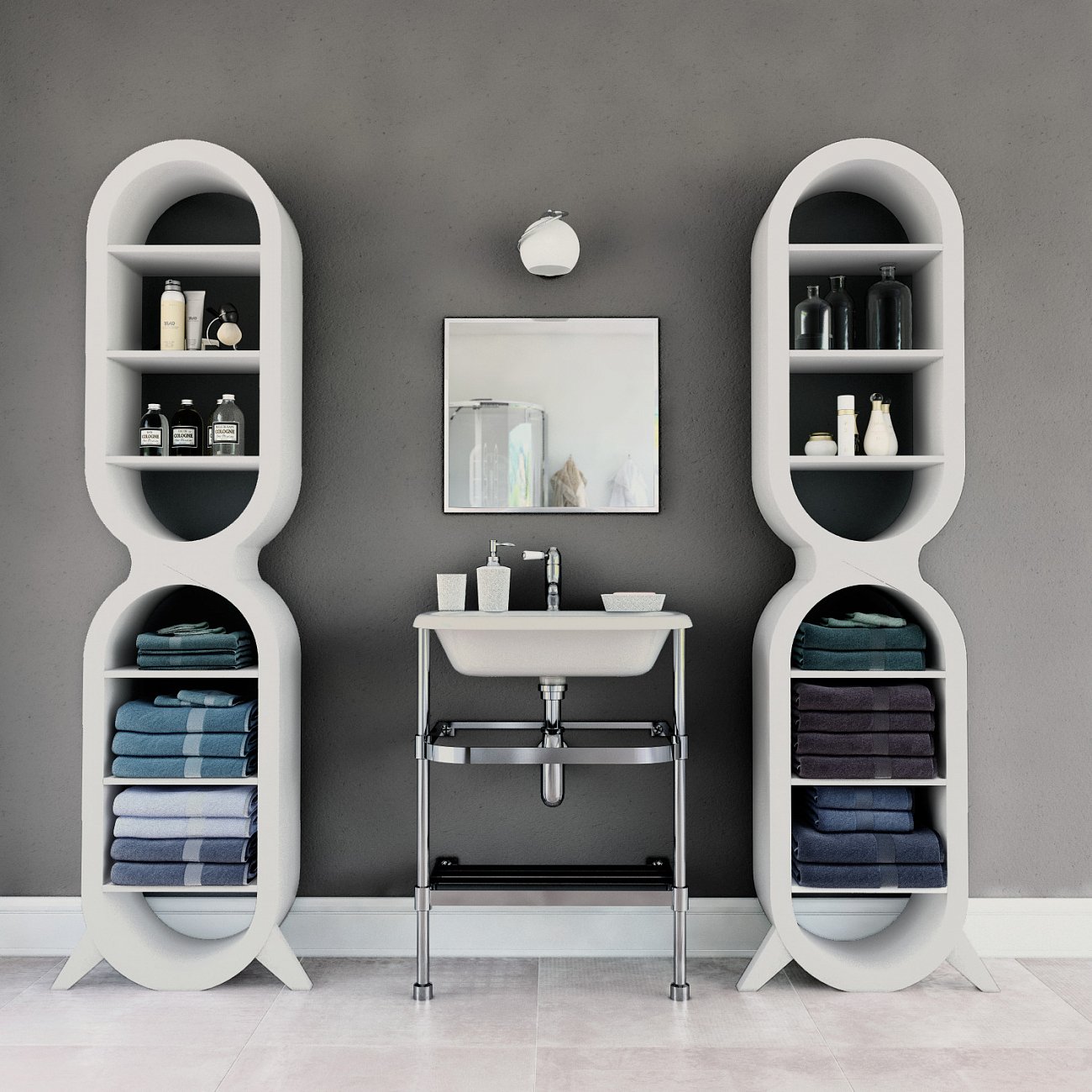 Стеллаж белый дизайнерский "Цикл" от Odingeniy ODINGENIY ЦИКЛ 178349 Белый  - Вид №1