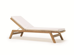 Садовая кровать с откидной спинкой из тикового дерева с колесами