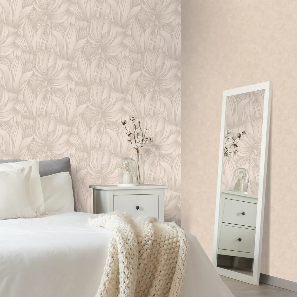 Обои флизелиновые Euro Decor Tulipe бежевые 1.06 м ED7120-01 STLM-2008024 - Вид №3