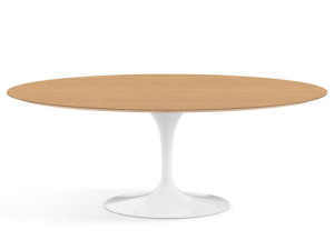 Овальный стол с деревянной столешницей и алюминиевым основанием