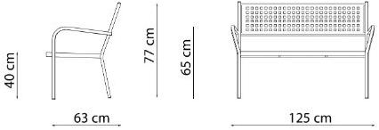 Vermobil 3-х местный садовый диван из металла Alice Ch630 - Вид №1