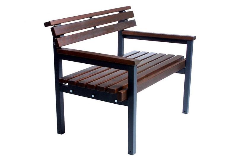 Euroform W Скамья из дерева с подлокотниками со спинкой Quattro 83, 85 - Вид №1