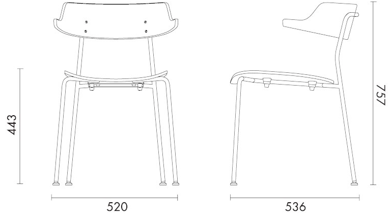 Grado Design Стул из ткани с открытой спинкой Mou Mou-ch-01u - Вид №3