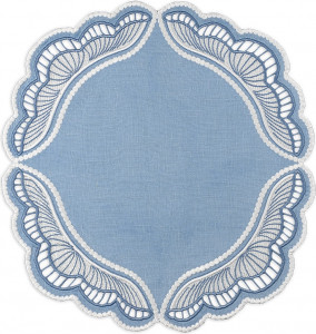 10677597 Truffle Bee Набор плейсматов круглых Truffle Bee Oyster 43см, 2шт, голубо-белый, лен Ткань