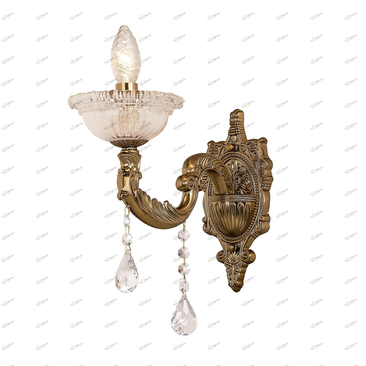 Бра хрустальное золотое Demetra 729.43.1 SILVER LIGHT СВЕЧА 00-3928172 Золото;прозрачный 