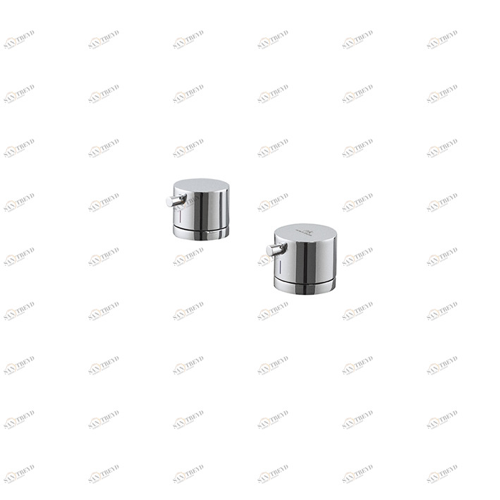 Набор круглых запорных кранов 1/2 "AC и AF.  Round NOKEN 100256413  CHROME