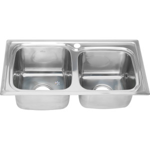 Мойка 7239 MELANA 0,8/210 2-я чаша врезная прямоугольная с сифоном (028 ta*5)