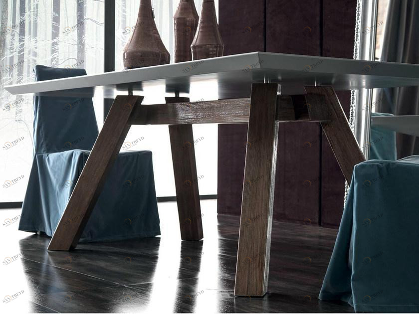 CorteZari Прямоугольный деревянный стол Zoe gold 253-rv