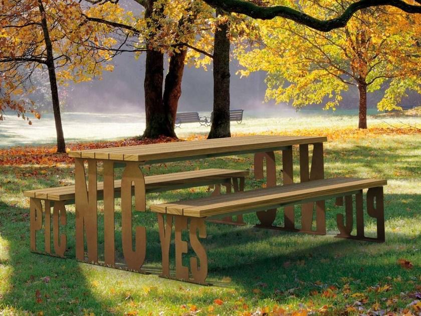 Metalco Прямоугольный деревянный стол для пикника sun-id-1424361 - Вид №1