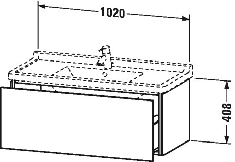 LC616604949 L-Cube Тумбочка подвесная Графит матовый, декор Duravit - Вид №1
