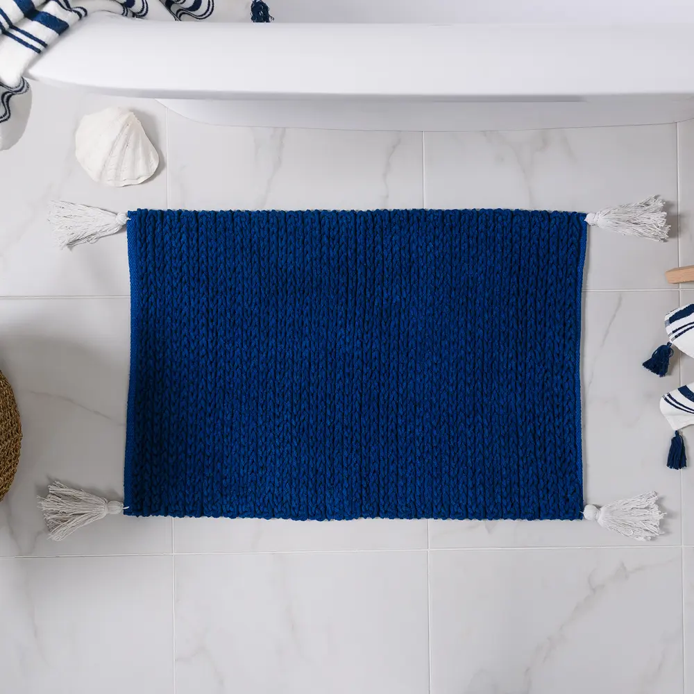 Коврик для ванной комнаты Moroshka Maritime 60х90 см цвет сине-белый STLM-2039774 - Вид №5