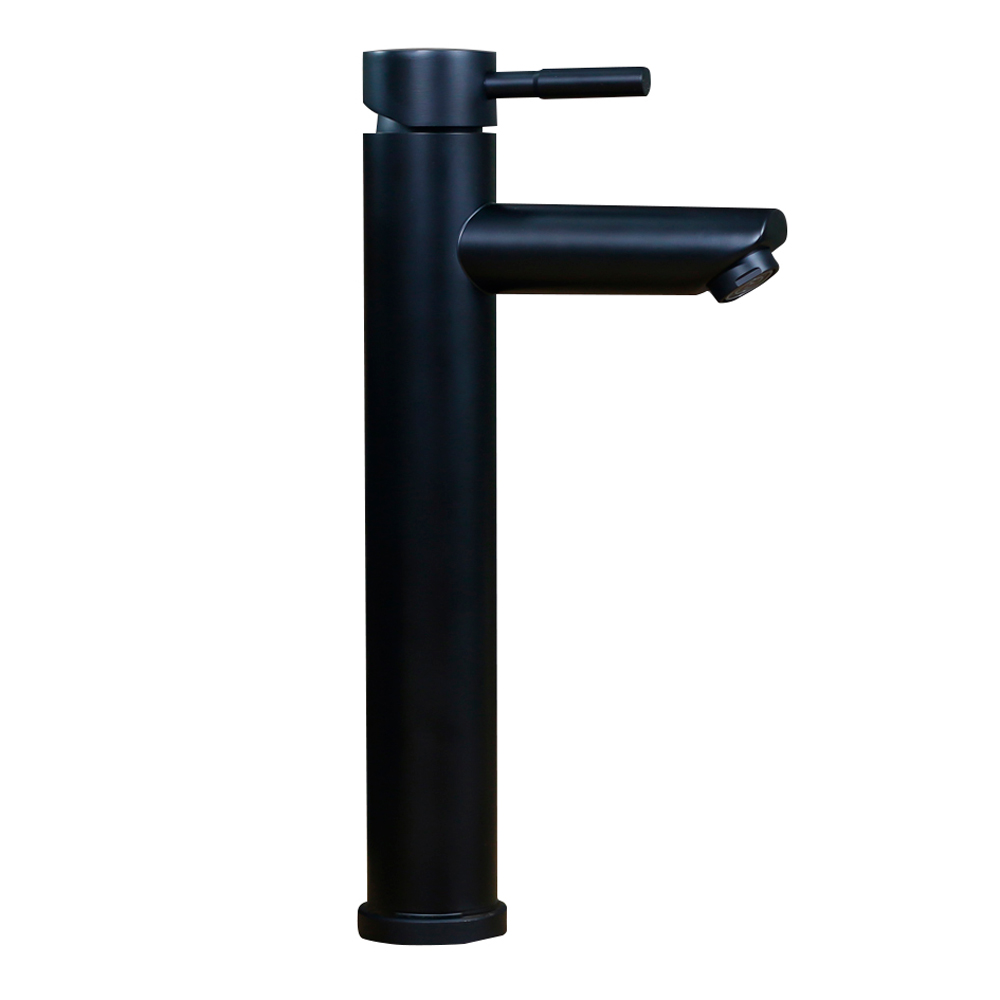 Смеситель д/ум MELANA-610102PVD-B Tondo нерж.сталь, однорычажный, графит  - Вид №1