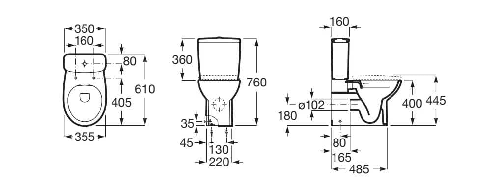 Керамическая внешняя выхлопная коробка Roca Виктория ARCH-00101686 - Вид №4