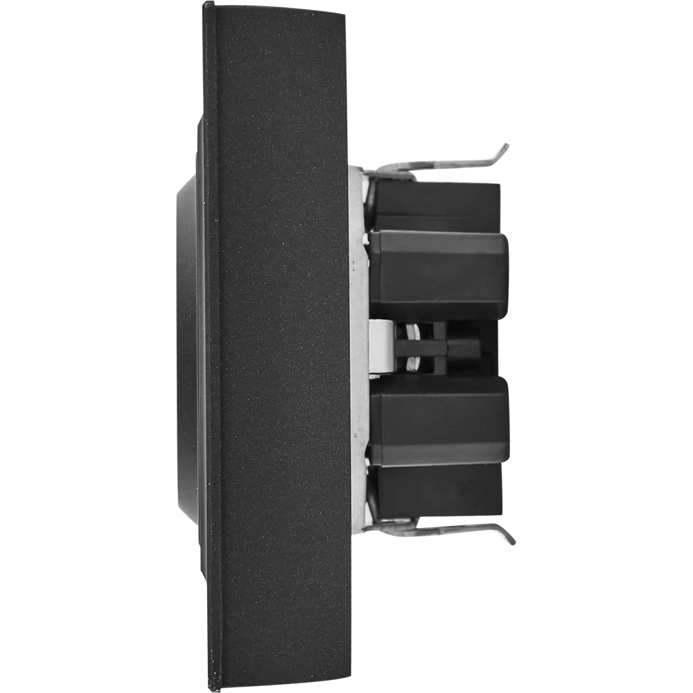 IEK Brite — двойная розетка черная встраиваемая с заземлением 87761573 STLM-1118220 - Вид №2