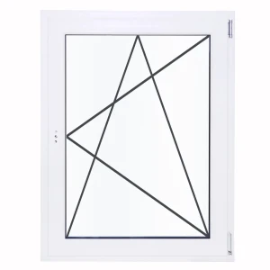 Окно пластиковое ПВХ Deceuninck одностворчатое 1200x800 мм (ВхШ) правое двухкамерный стеклопакет белый