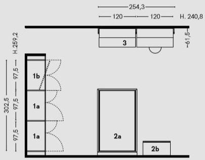 Zalf Встроенный шкаф со встроенной регулируемой подставкой под телевизор. Alterna sun-id-1376821 - Вид №2