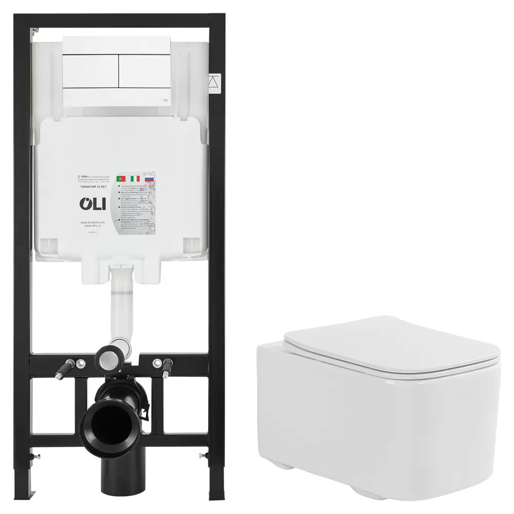 Комплект инсталляции Oli 80 Eco с безободковым унитазом Aquatek Квадро STLM-2170680