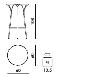 Высокий садовый стол из оцинкованной стали Kartell Hiray ARCH-00110531 - Вид №11