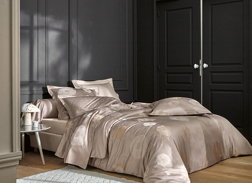 COCO_A_200 КПБ 200/220 прост 280/320 2 нав 50/75 сатин жаккард 460TC (в подарочной коробке) Blanc des Vosges Santreyd 