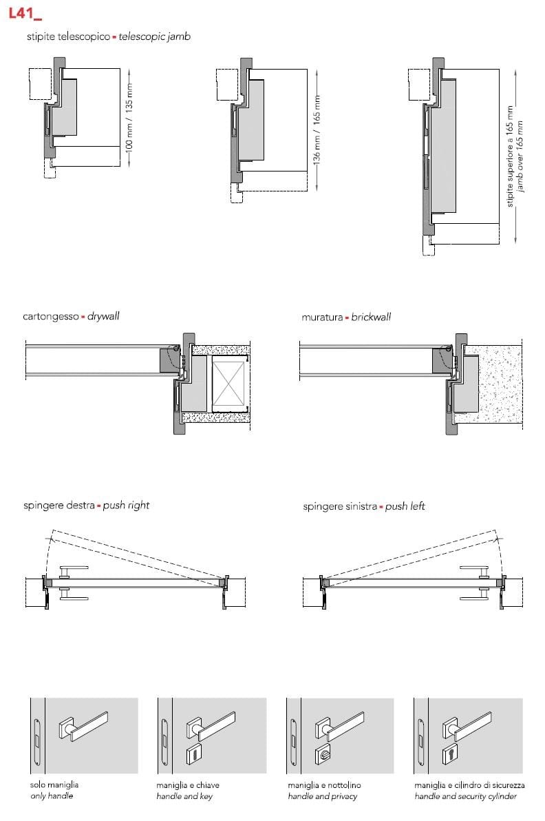 Алюминиевая и стеклянная распашная дверь с выдвижными петлями Lualdi двери ARCH-00112123 - Вид №17