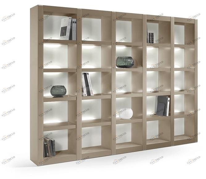 Книжный шкаф из лакированного дерева с подсветкой Avantgarde Santreyd sun-id-1472246