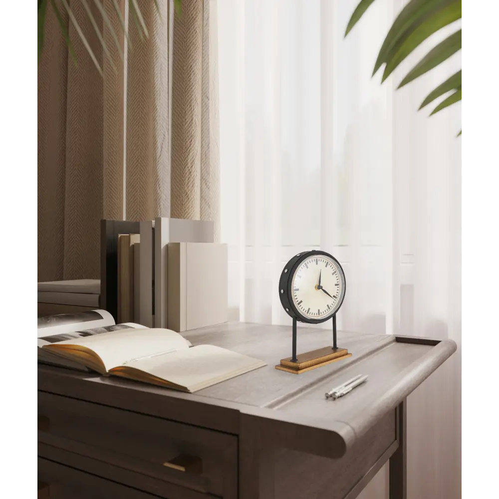 Часы настольные Dream River круглые пластик цвет черно-коричневый ø17 см STLM-2080340 - Вид №3