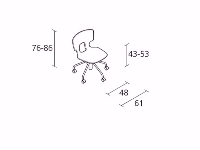 Регулируемое по высоте вращающееся кресло с колесами Alias Enna Erice ARCH-00056128 - Вид №3