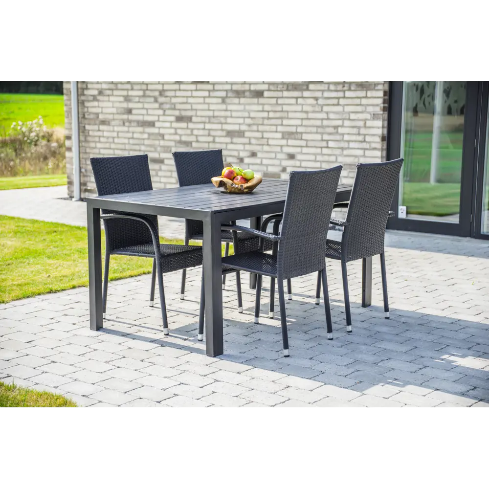 Стол прямоугольный 150x90x74 см сталь черный Santreyd Стол обеденный STLM-2158543 - Вид №3