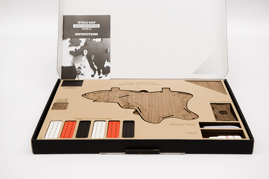 19-16 Карта-пазл wall decoration exclusive, 180х108 см, американский орех Mimi  - Вид №6