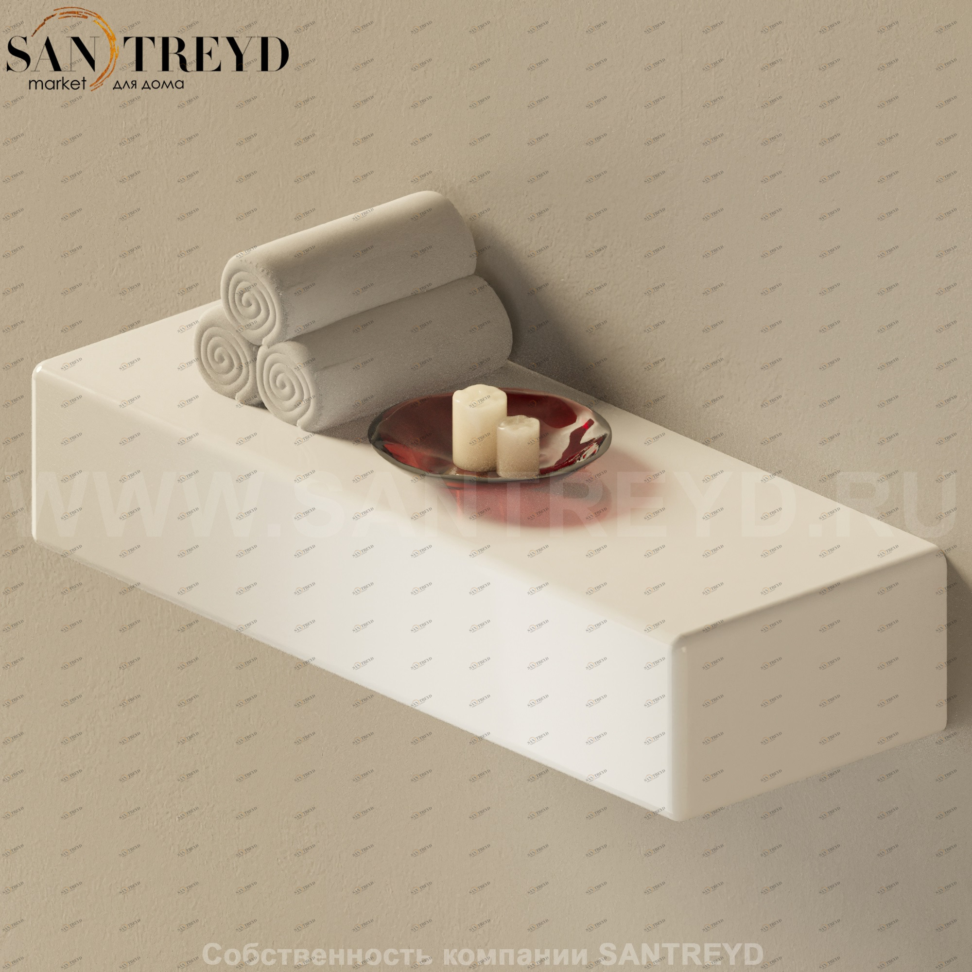 Flaminia BRICK Полка белая 5090.9016 Ceramica Flaminia 50909016