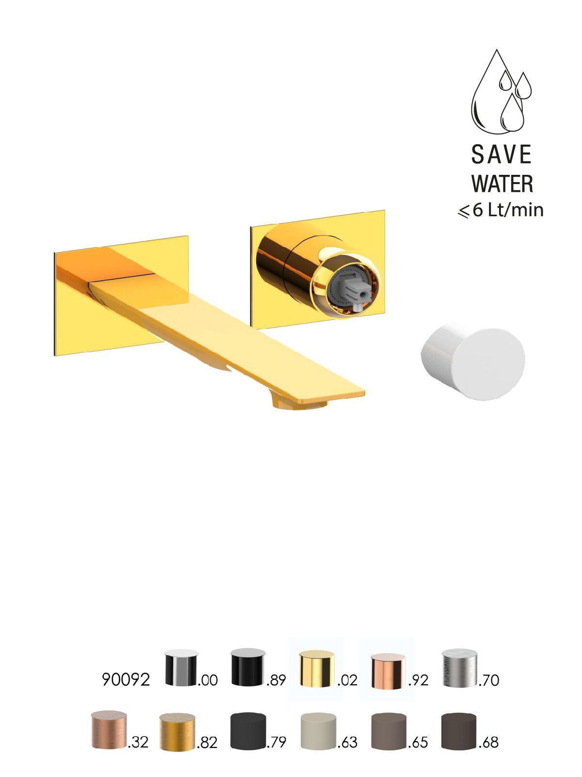 Однорычажный смеситель для раковины с 2 отверстиями без слива Rubinetterie Frattini Narciso S ARCH-00063765 - Вид №1