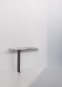 Прямоугольная консоль из дерева и мрамора