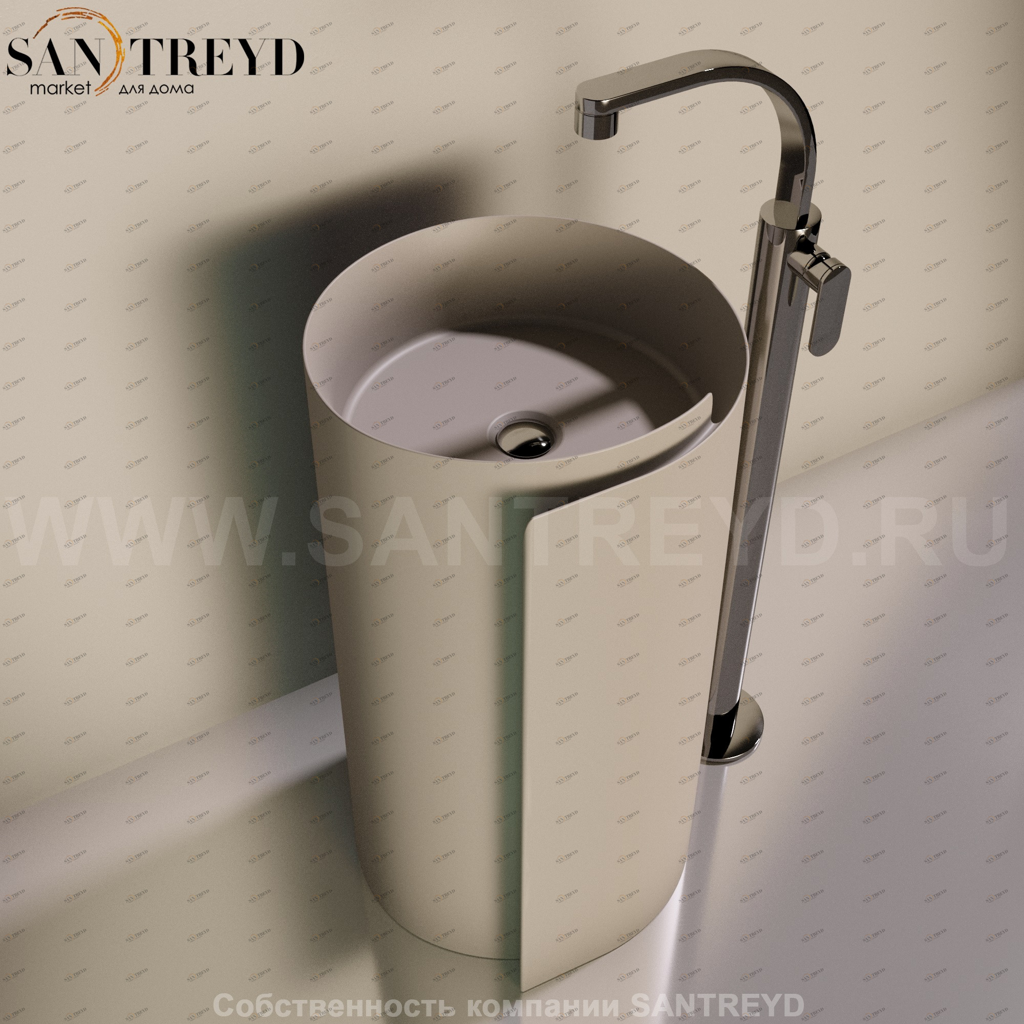 MR44C1019 Напольная раковина стоящая круглая Ceramica Flaminia Roll