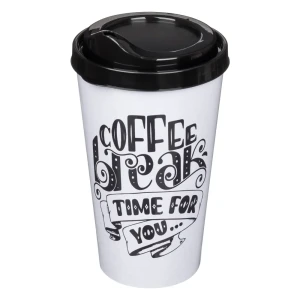 Стакан с крышкой Delinia Coffe Break 550 мл пластик цвет черный