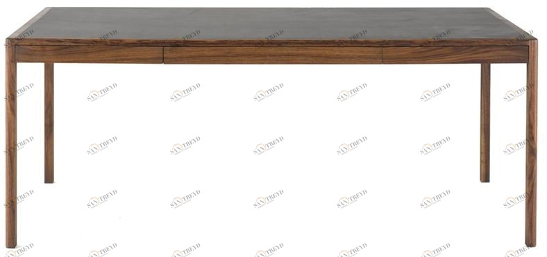 BassamFellows Рабочий стол из массива дерева с ящиками и кожаной столешницей Leather desk Cb-311 / cb-311p