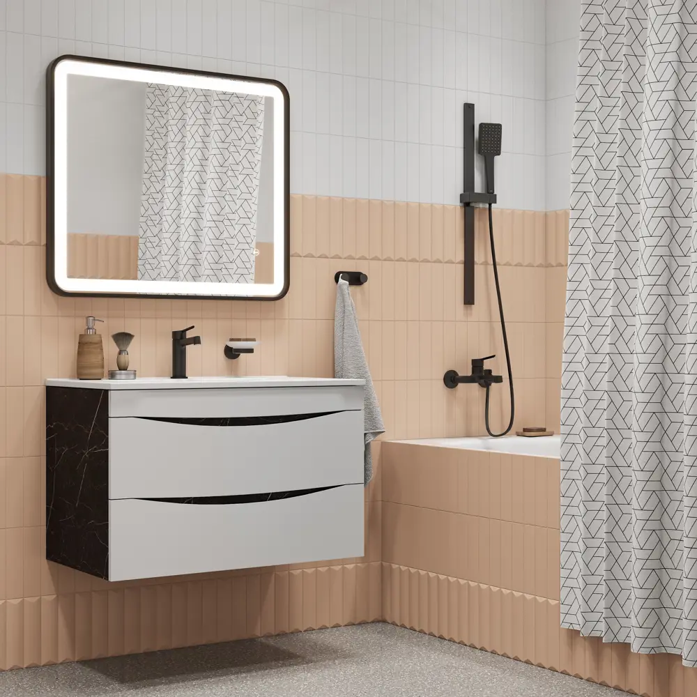 IDDIS Odda — матовый черный смеситель для ванны с керамическим картриджем 89348647 STLM-1584901 - Вид №2