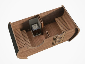 Деревянная сауна на открытом воздухе