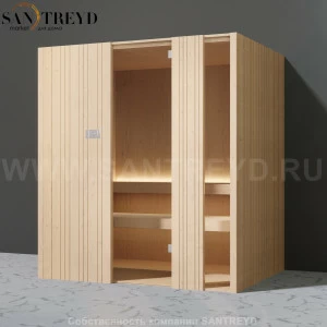 Effegibi AUKI SA50450050 Сауна. Установка: к стене. Мощность: 4 кВт макс. Размеры: длина 189 см, ширина 126 см. Отделка: канадский хемлок.