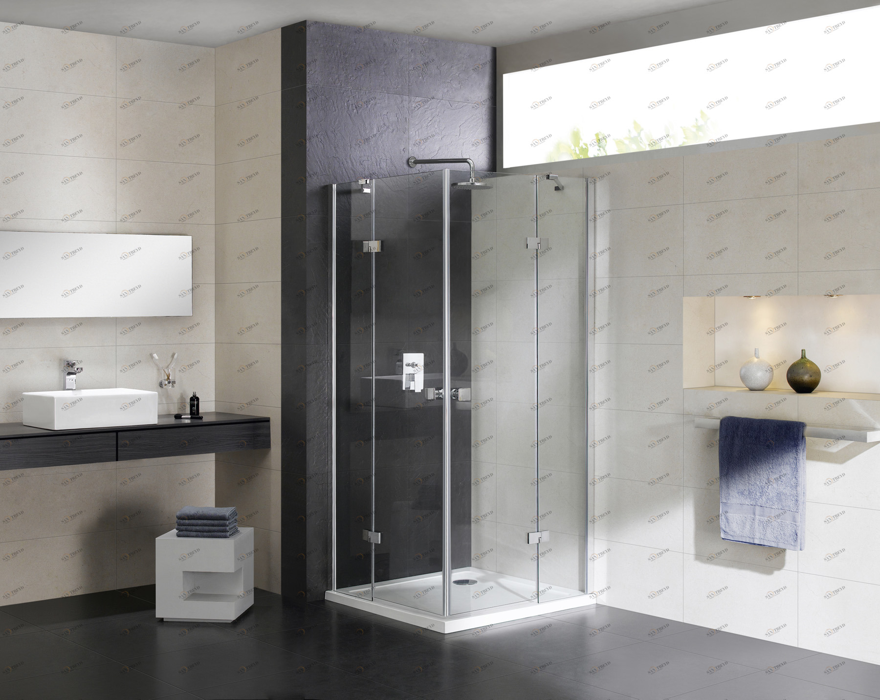 Душевой уголок CEZARES CRYSTAL-S-AH-2-120/100-C-Cr-R