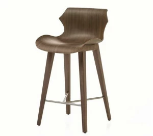 BassamFellows Табурет деревянный со спинкой Petal Cb-292