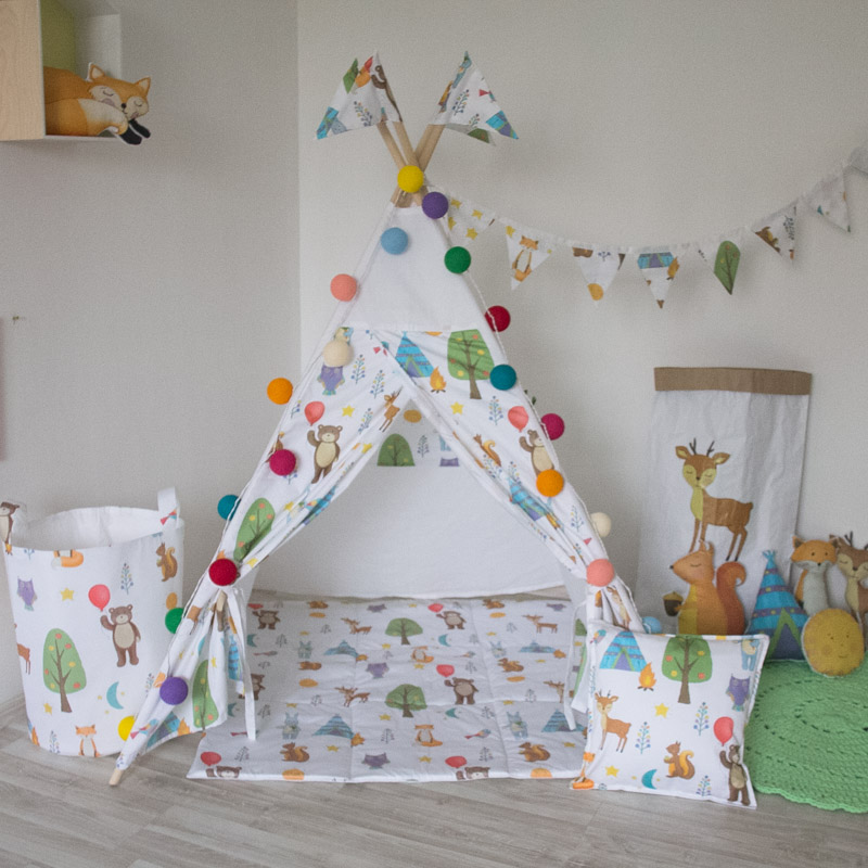 Игровой коврик для вигвама Forest Party VAMVIGVAM FOREST PARTY 281573 Белый;красный;зеленый Santreyd  - Вид №2