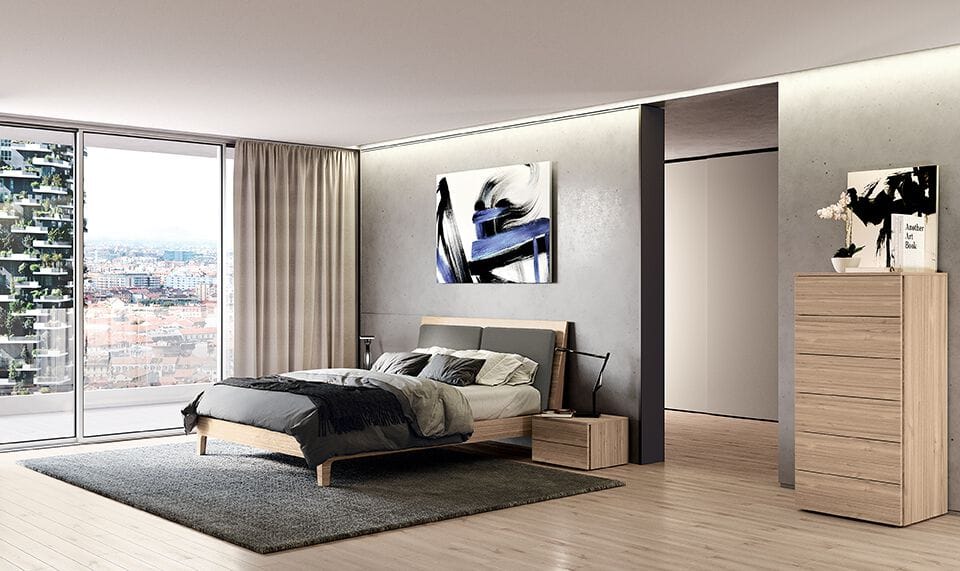 Деревянная прямоугольная тумбочка с ящиками Febal Casa Keith ARCH-00056031 - Вид №1