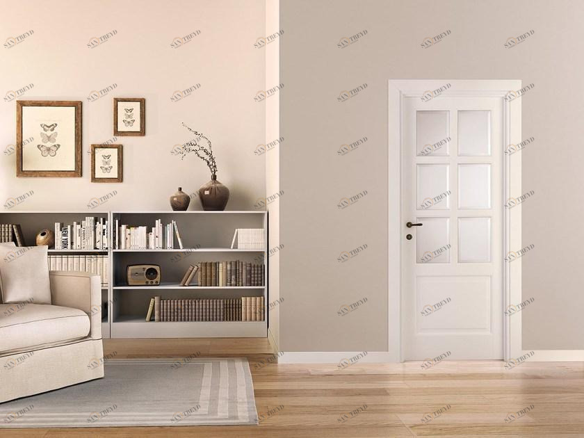 LEGNOFORM Лакированная дверь из массива дерева и стекла Prima sun-id-1498749